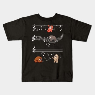 Sloth - Musical Sloths Sheet Music Cute Animals Clef Kids T-Shirt